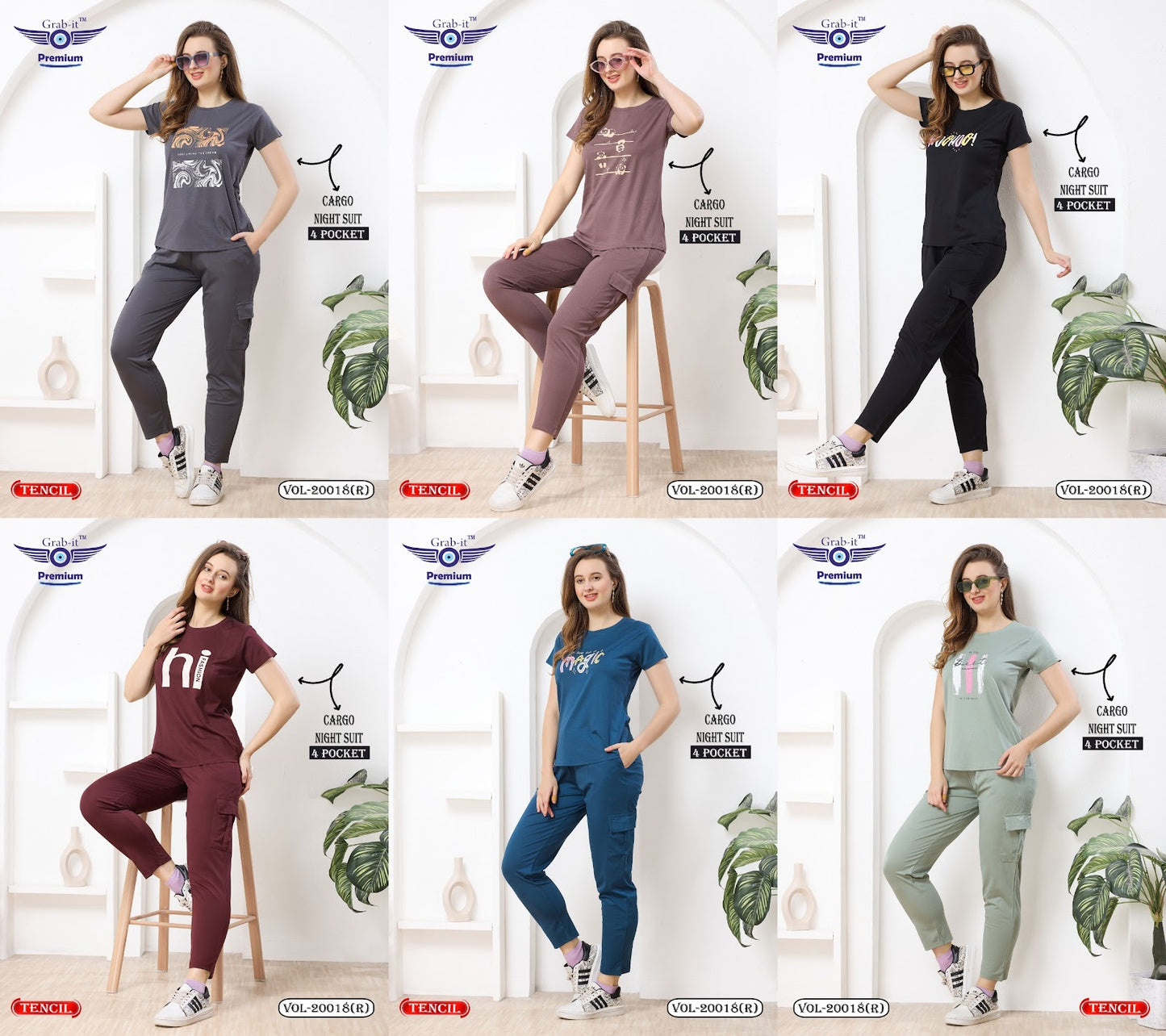 Vol 20018 R Cargo Grab It Tencil Pyjama Night Suits Wholesaler Gujarat