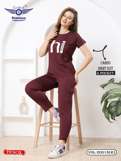 Vol 20018 R Cargo Grab It Tencil Pyjama Night Suits Wholesaler Gujarat