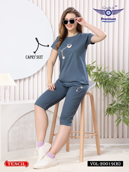 Vol 20019 H Grab It Tencil Capri Night Suits Wholesale Price