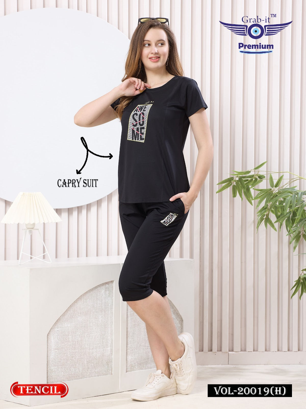 Vol 20019 H Grab It Tencil Capri Night Suits Wholesale Price