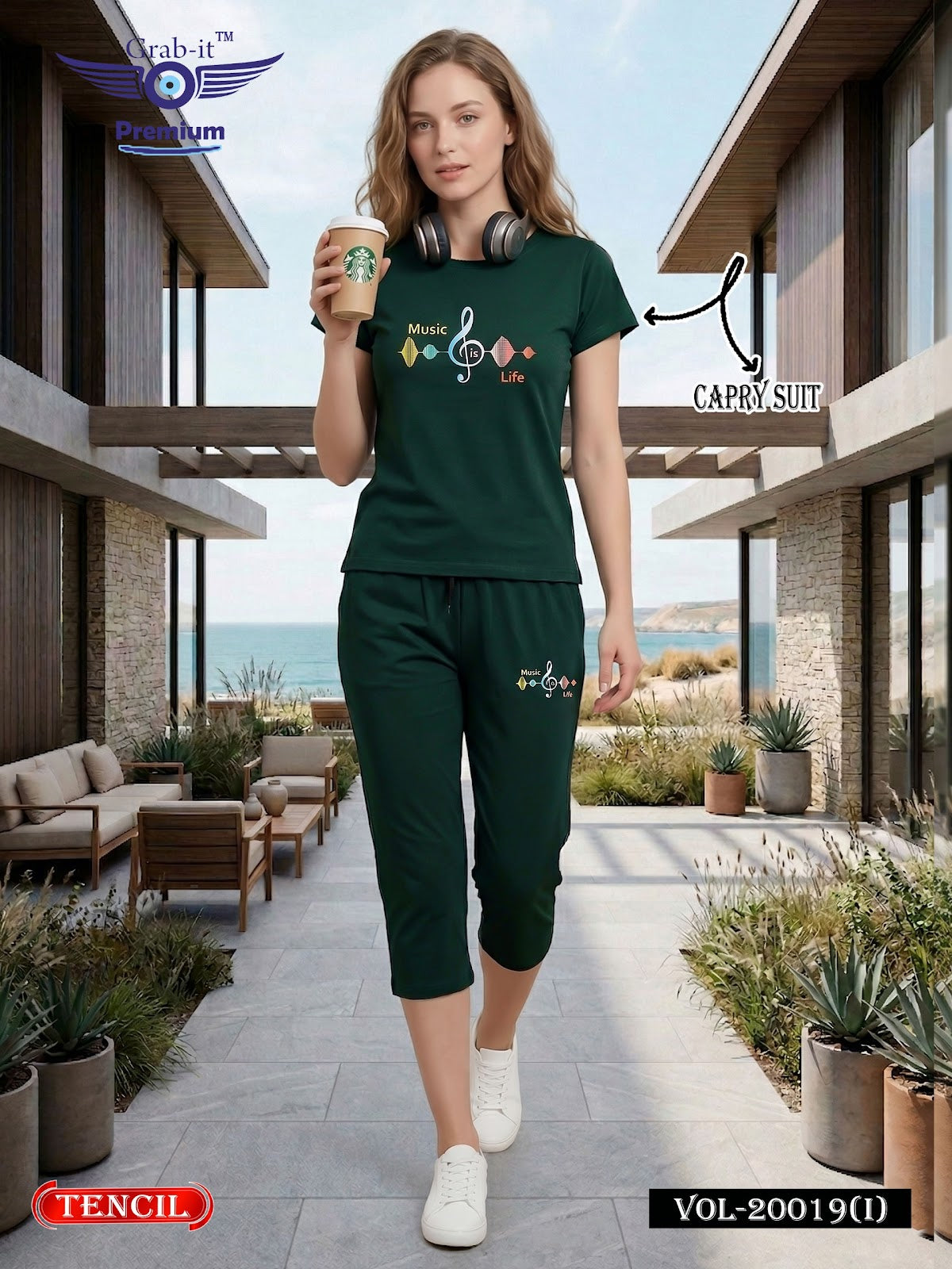 Vol 20019 I Grab It Tencil Capri Night Suits Wholesaler Ahmedabad