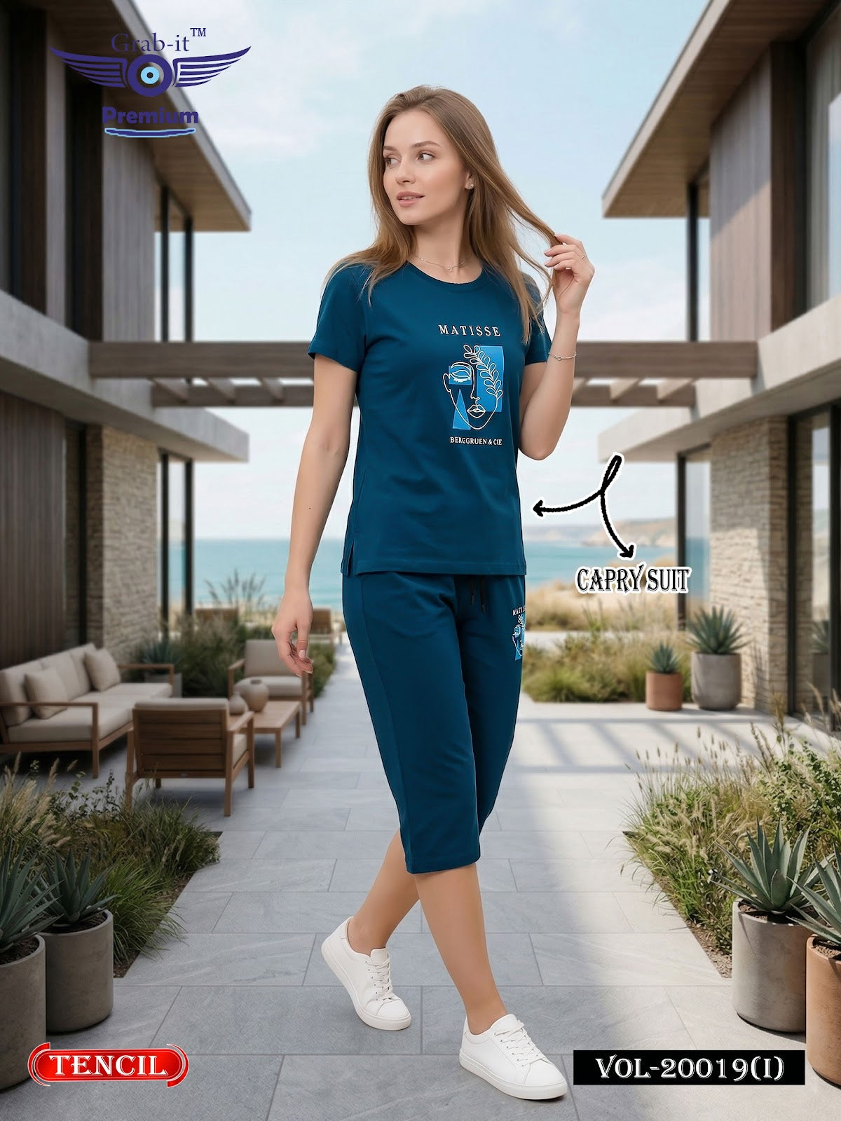 Vol 20019 I Grab It Tencil Capri Night Suits Wholesaler Ahmedabad