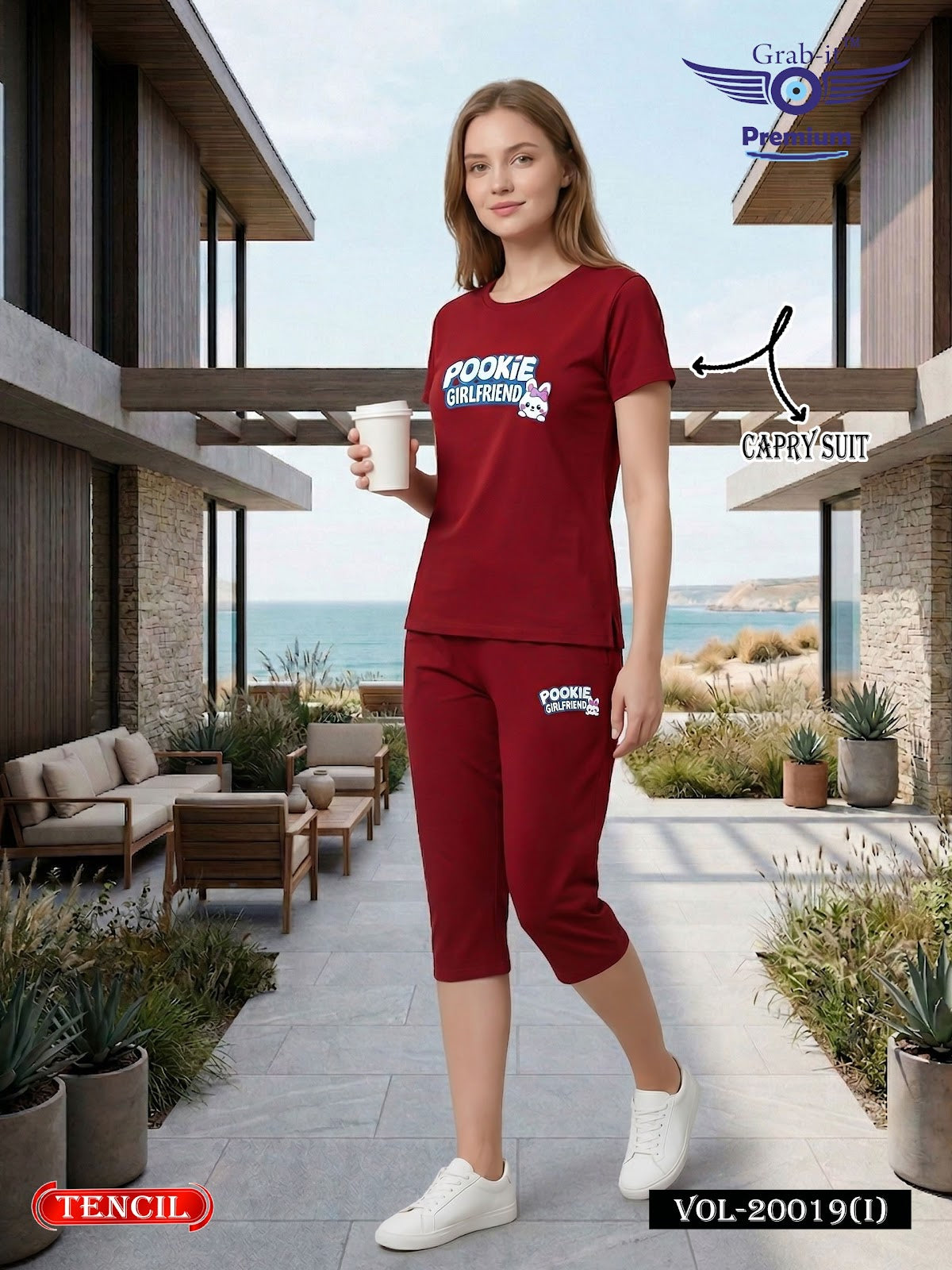 Vol 20019 I Grab It Tencil Capri Night Suits Wholesaler Ahmedabad