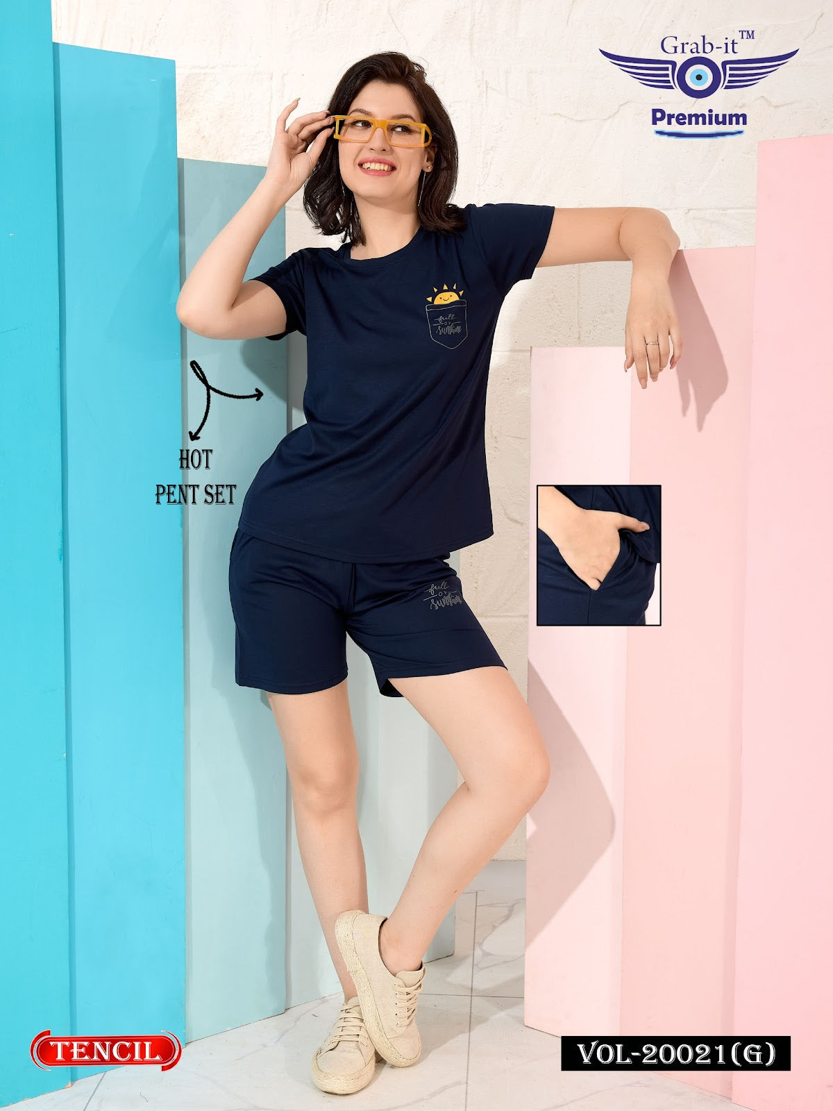 Vol 20021 G Grab It Tencil Shorts Night Suits Wholesaler Ahmedabad