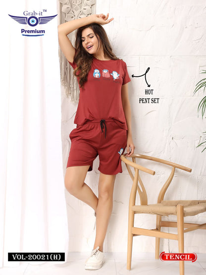 Vol 20021 H Grab It Tencil Shorts Night Suits Wholesale Rate