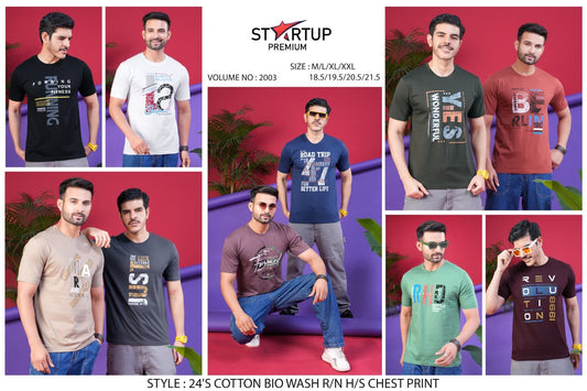 Vol 2003 Startup Premium Cotton Biowashed Mens Tshirts Supplier Gujarat