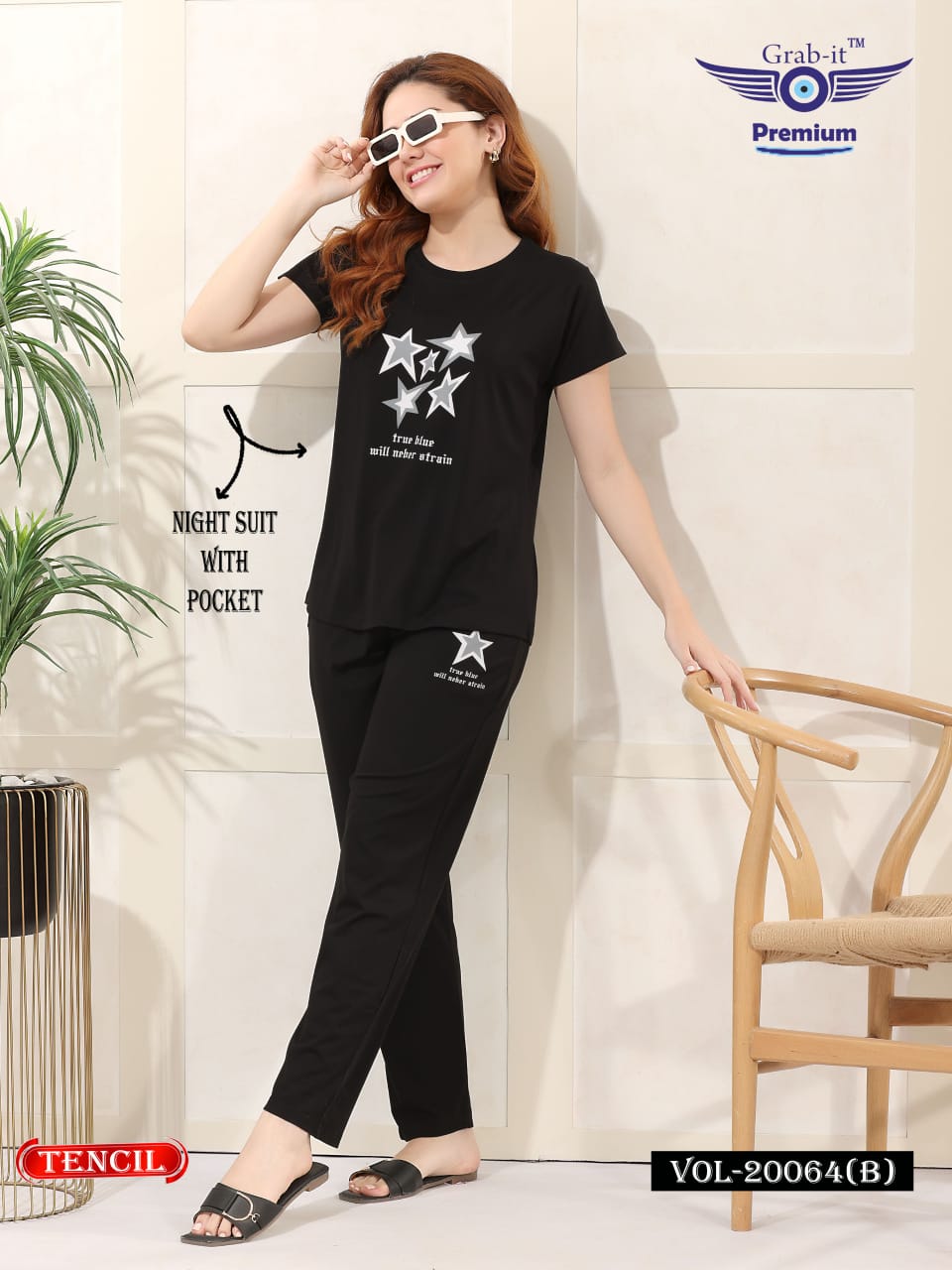 Vol 20064 B Grab It Tencil Pyjama Night Suits Wholesaler