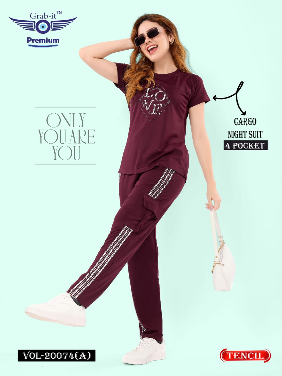 Vol 20074 A Cargo Grab It Tencil Pyjama Night Suits Exporter India