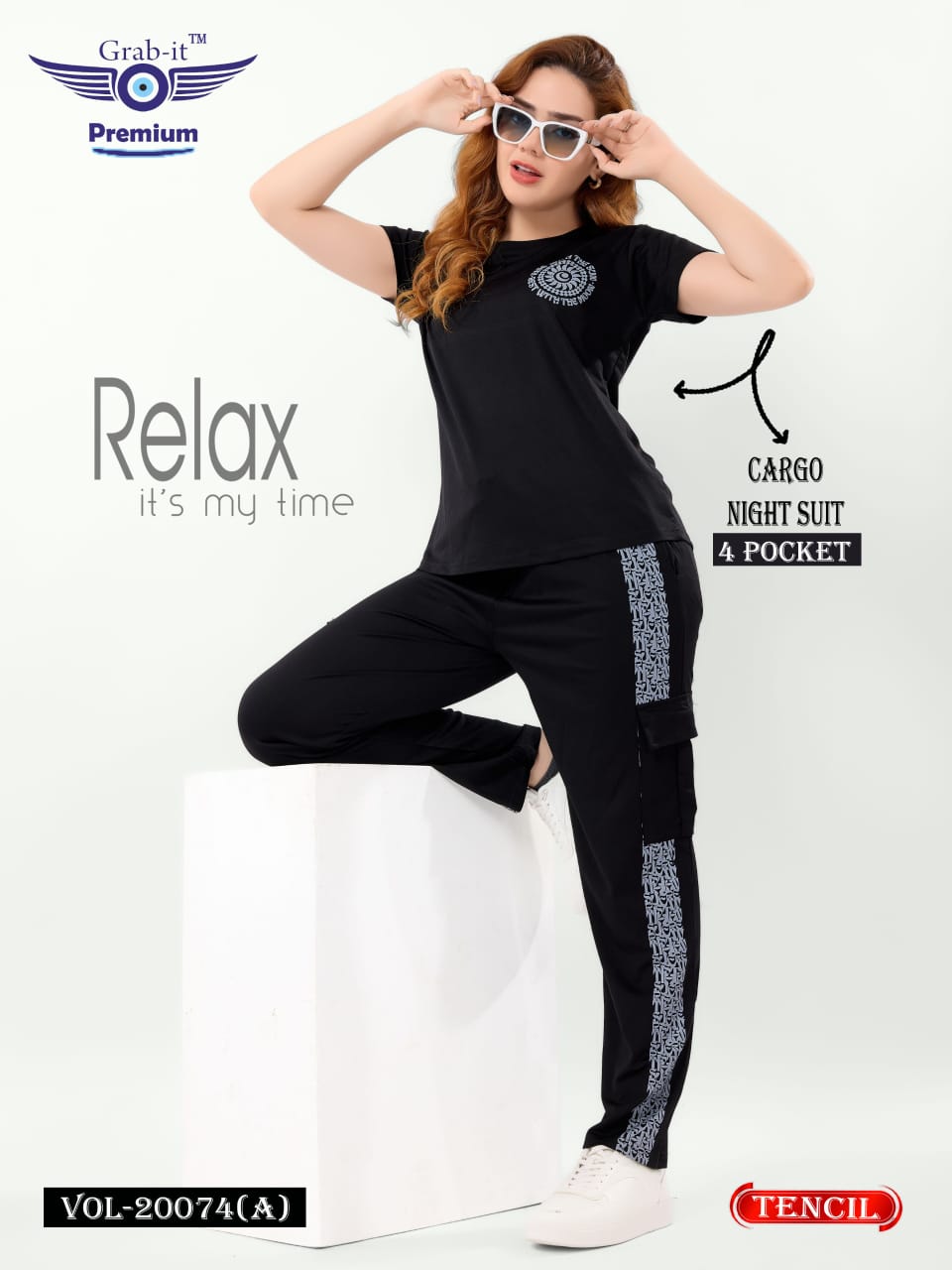 Vol 20074 A Cargo Grab It Tencil Pyjama Night Suits Exporter India