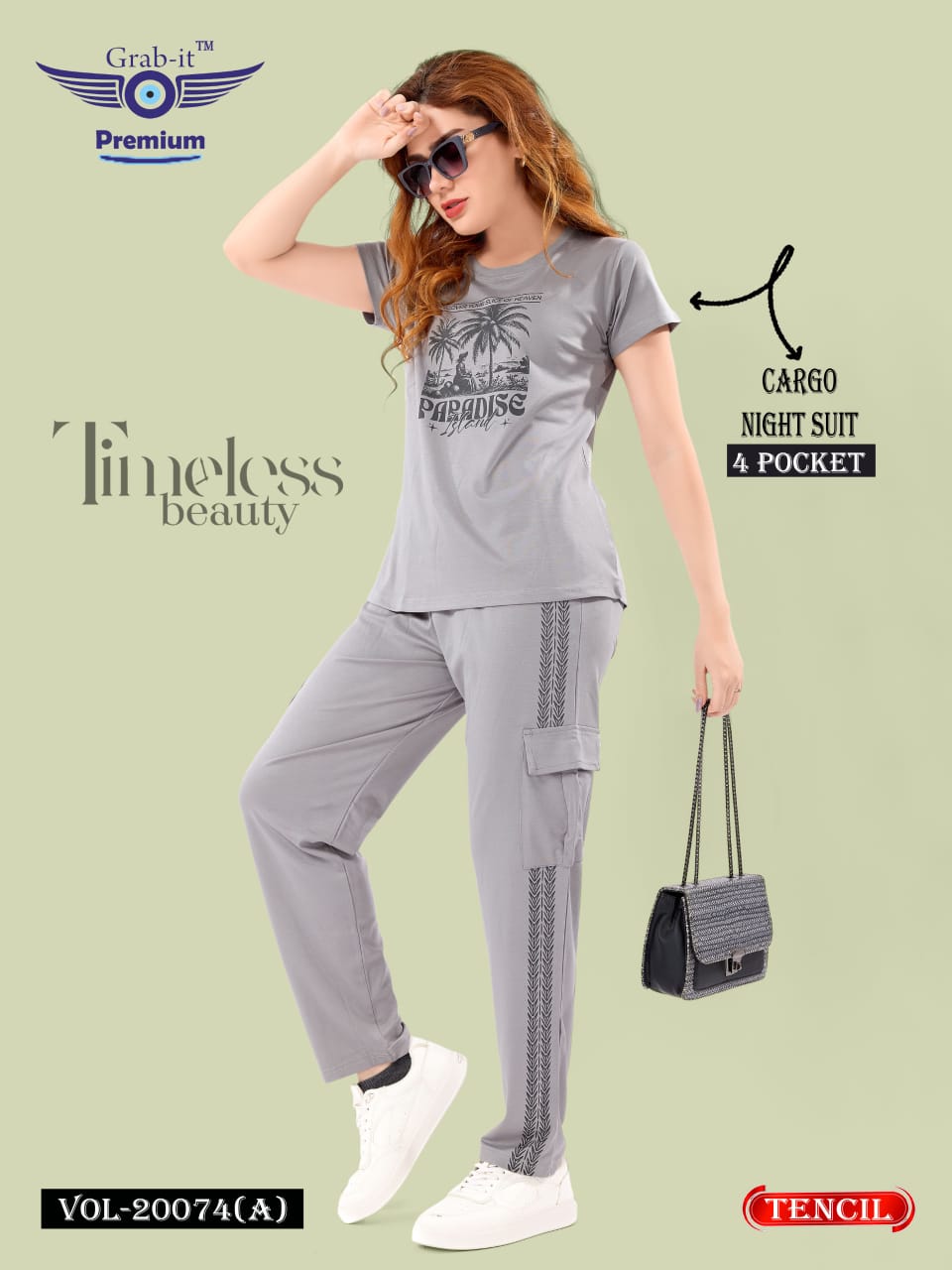 Vol 20074 A Cargo Grab It Tencil Pyjama Night Suits Exporter India