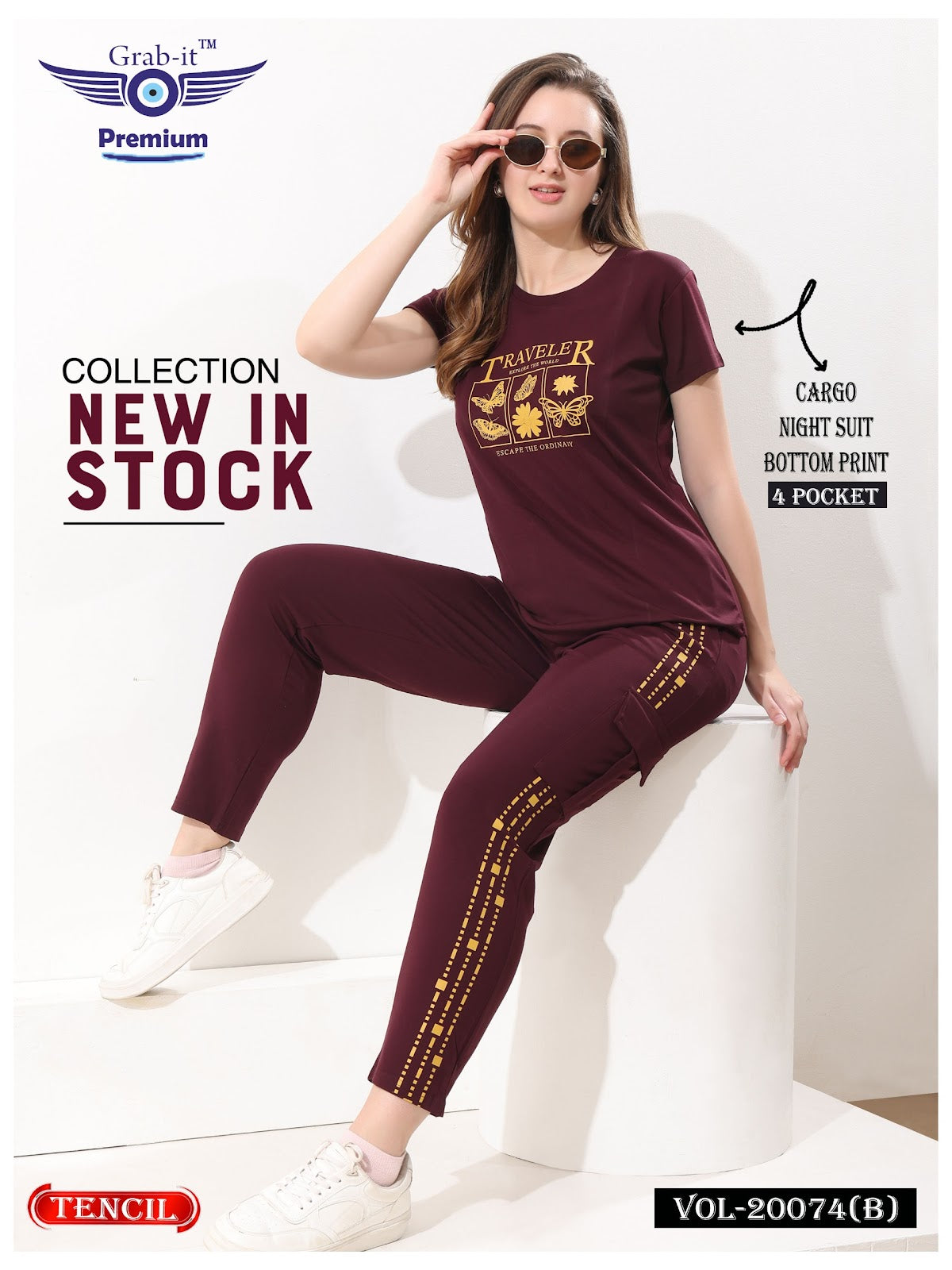 Vol 20074 B Cargo Grab It Tencil Pyjama Night Suits Supplier