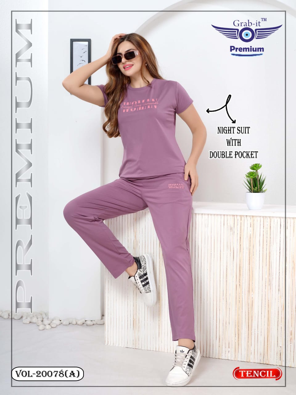 Vol 20078 A Grab It Tencil Pyjama Night Suits Wholesaler Gujarat