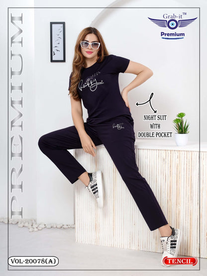 Vol 20078 A Grab It Tencil Pyjama Night Suits Wholesaler Gujarat