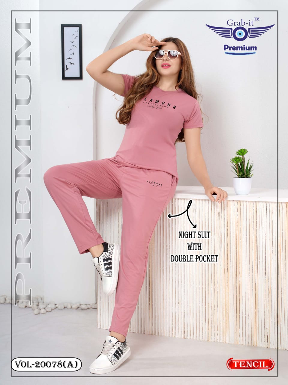 Vol 20078 A Grab It Tencil Pyjama Night Suits Wholesaler Gujarat