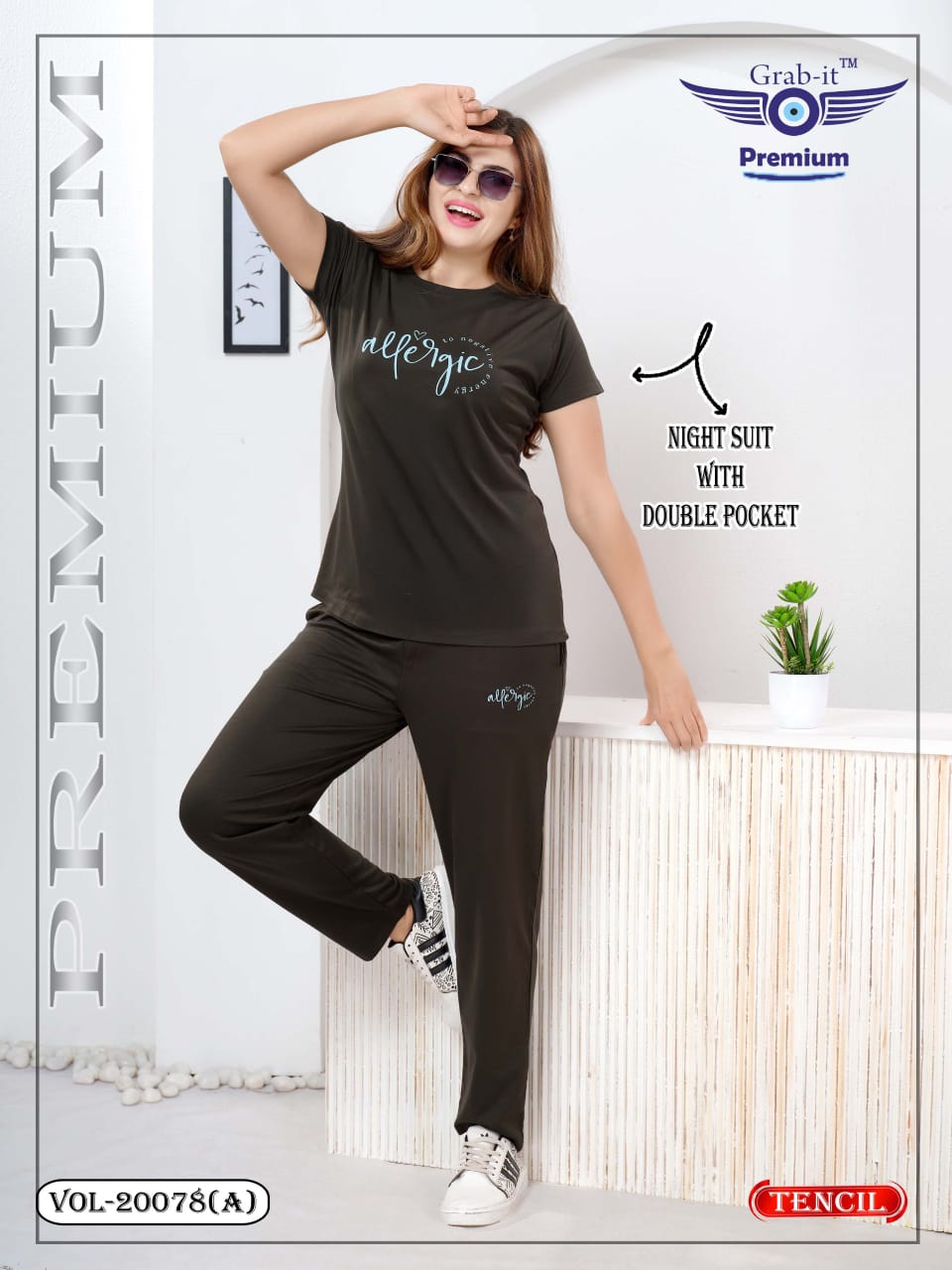 Vol 20078 A Grab It Tencil Pyjama Night Suits Wholesaler Gujarat