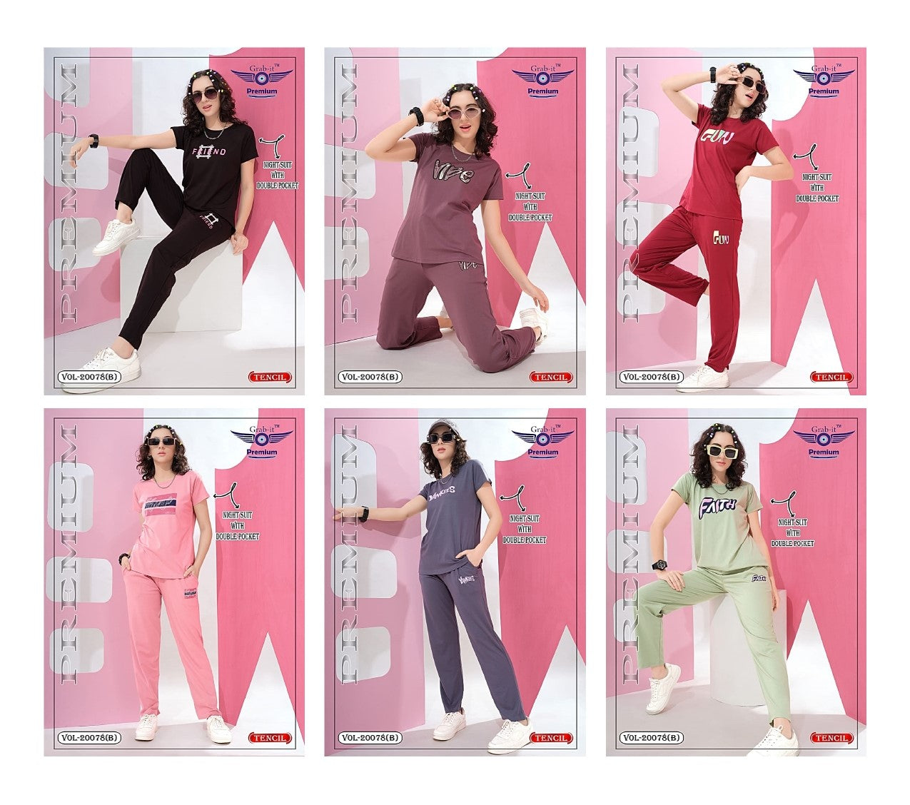 Vol 20078 B Grab It Tencil Pyjama Night Suits Exporter Gujarat