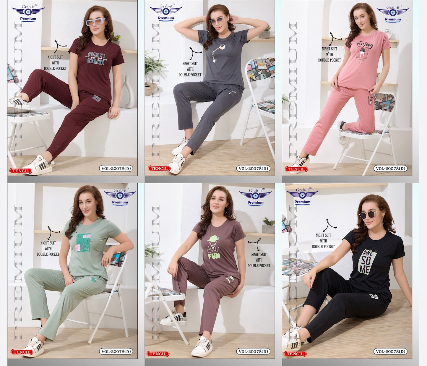 Vol 20078 D Grab It Tencil Pyjama Night Suits Manufacturer