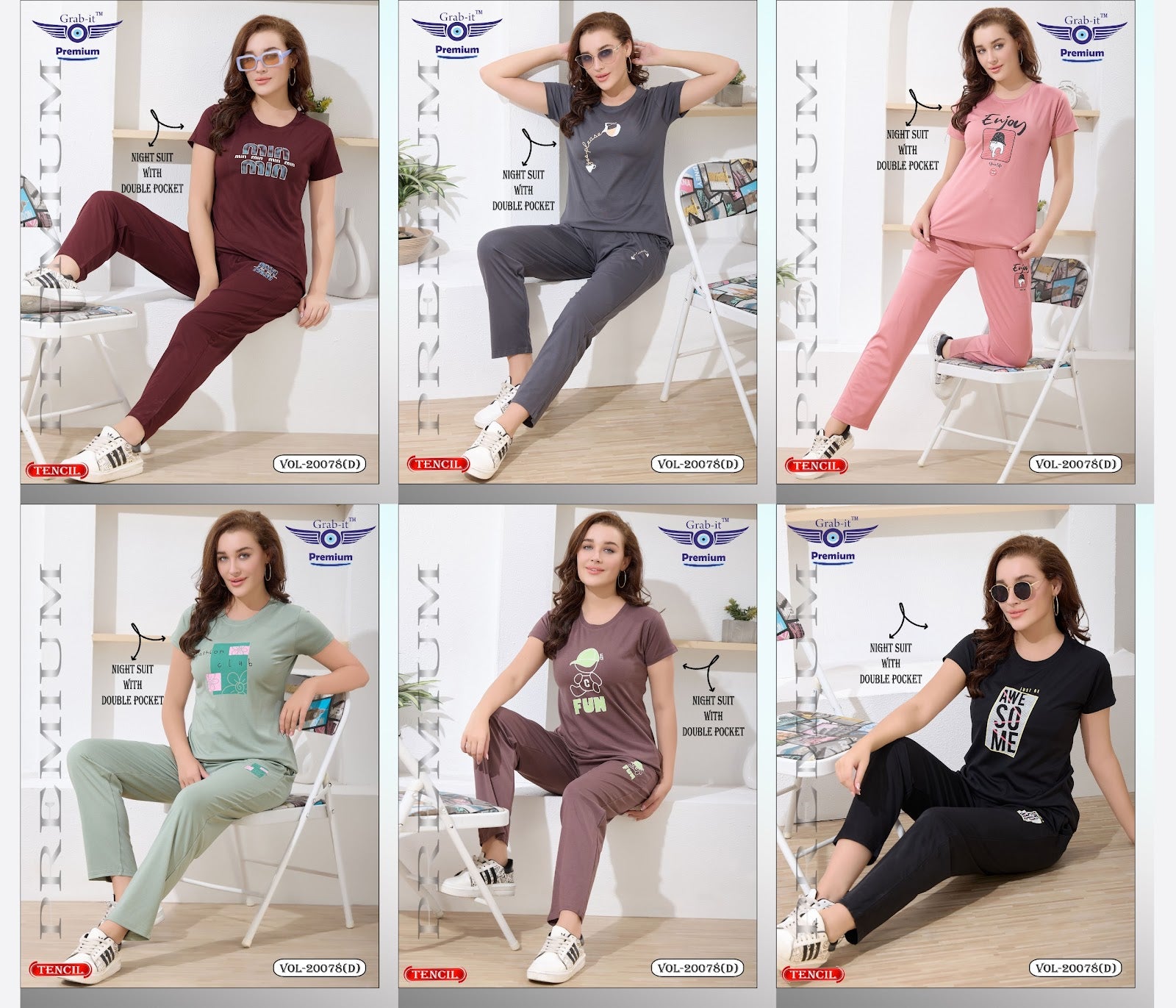 Vol 20078 D Grab It Tencil Pyjama Night Suits Manufacturer