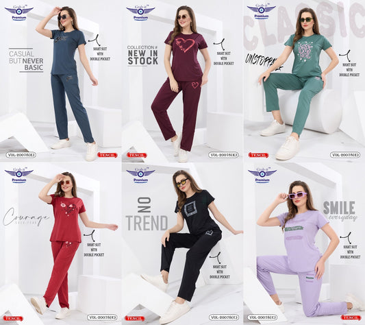 Vol 20078 E Grab It Tencil Pyjama Night Suits Wholesale Rate