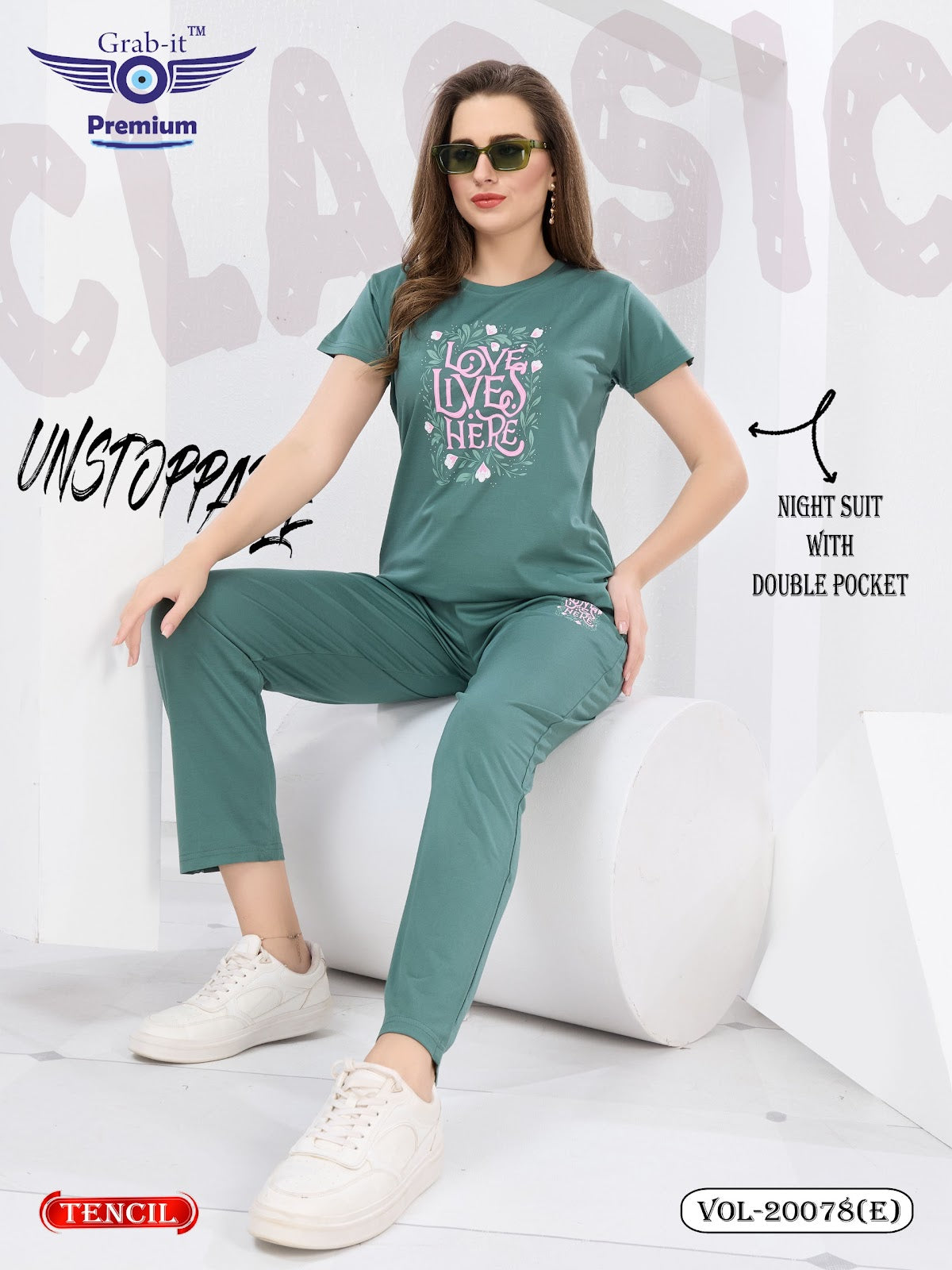 Vol 20078 E Grab It Tencil Pyjama Night Suits Wholesale Rate