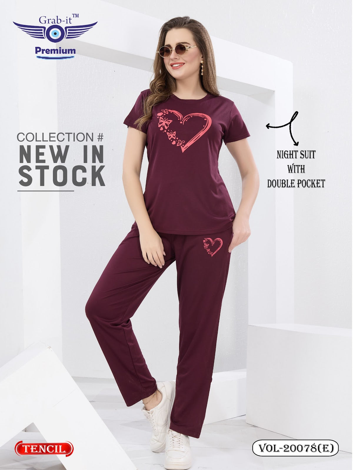 Vol 20078 E Grab It Tencil Pyjama Night Suits Wholesale Rate