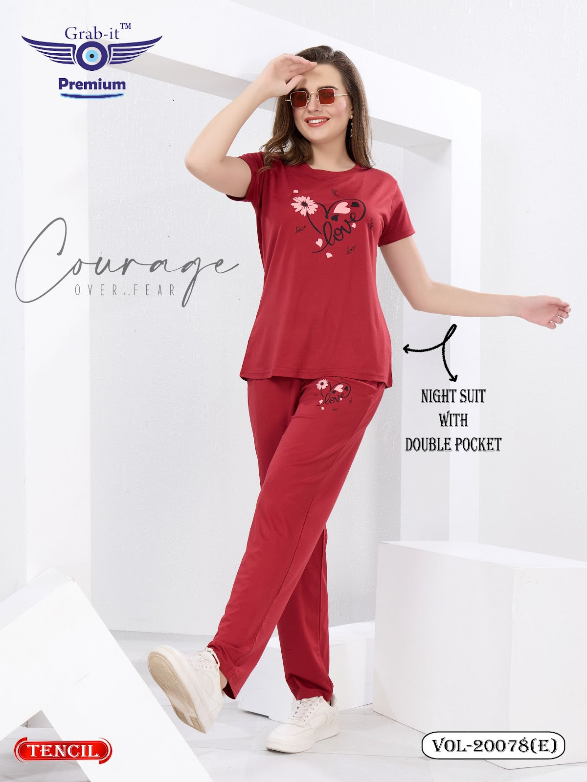 Vol 20078 E Grab It Tencil Pyjama Night Suits Wholesale Rate