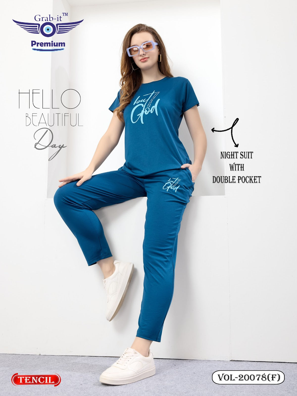 Vol 20078 F Grab It Tencil Pyjama Night Suits Wholesale Rate