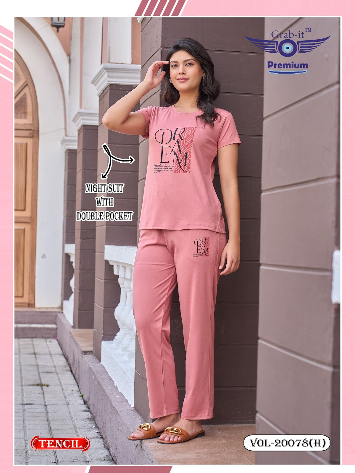 Vol 20078 H Grab It Tencil Pyjama Night Suits Wholesaler Gujarat