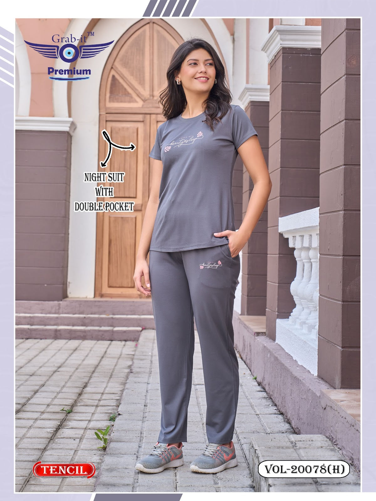 Vol 20078 H Grab It Tencil Pyjama Night Suits Wholesaler Gujarat