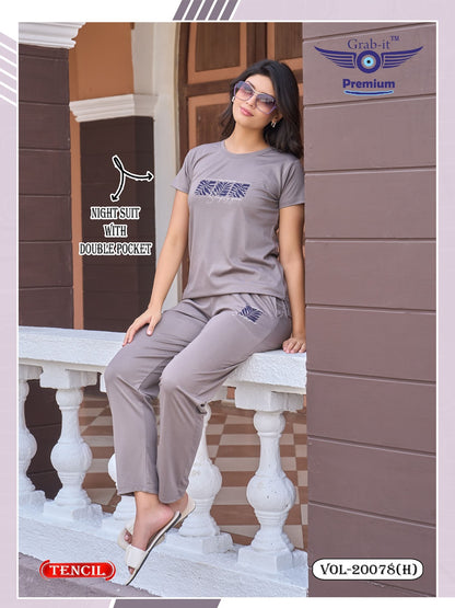 Vol 20078 H Grab It Tencil Pyjama Night Suits Wholesaler Gujarat