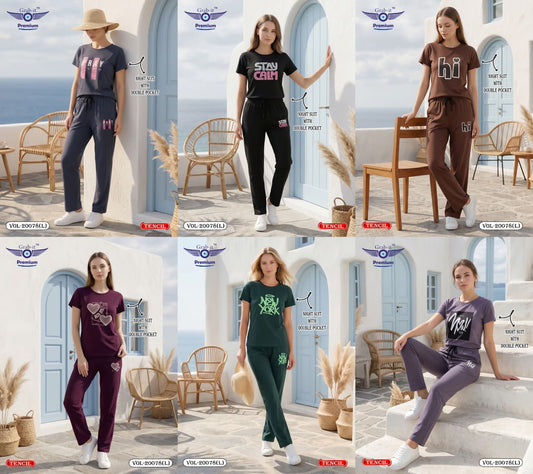 Vol 20078 L Grab It Tencil Pyjama Night Suits Wholesale Price