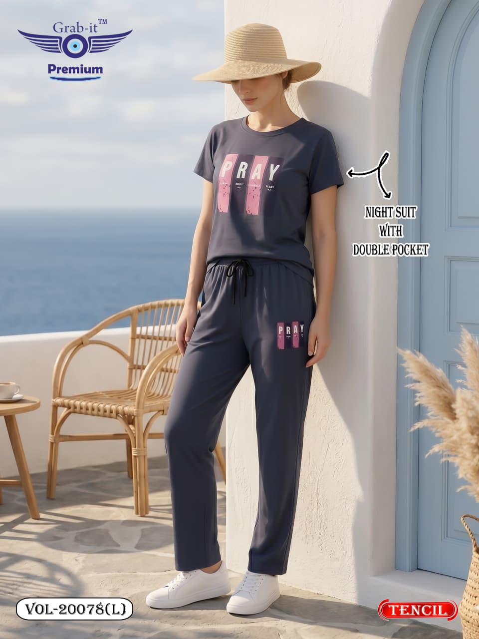 Vol 20078 L Grab It Tencil Pyjama Night Suits Wholesale Price