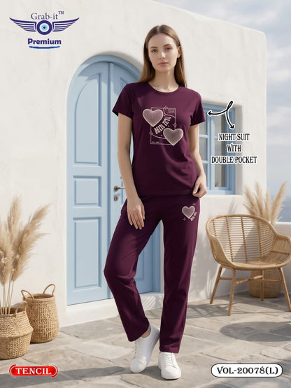 Vol 20078 L Grab It Tencil Pyjama Night Suits Wholesale Price