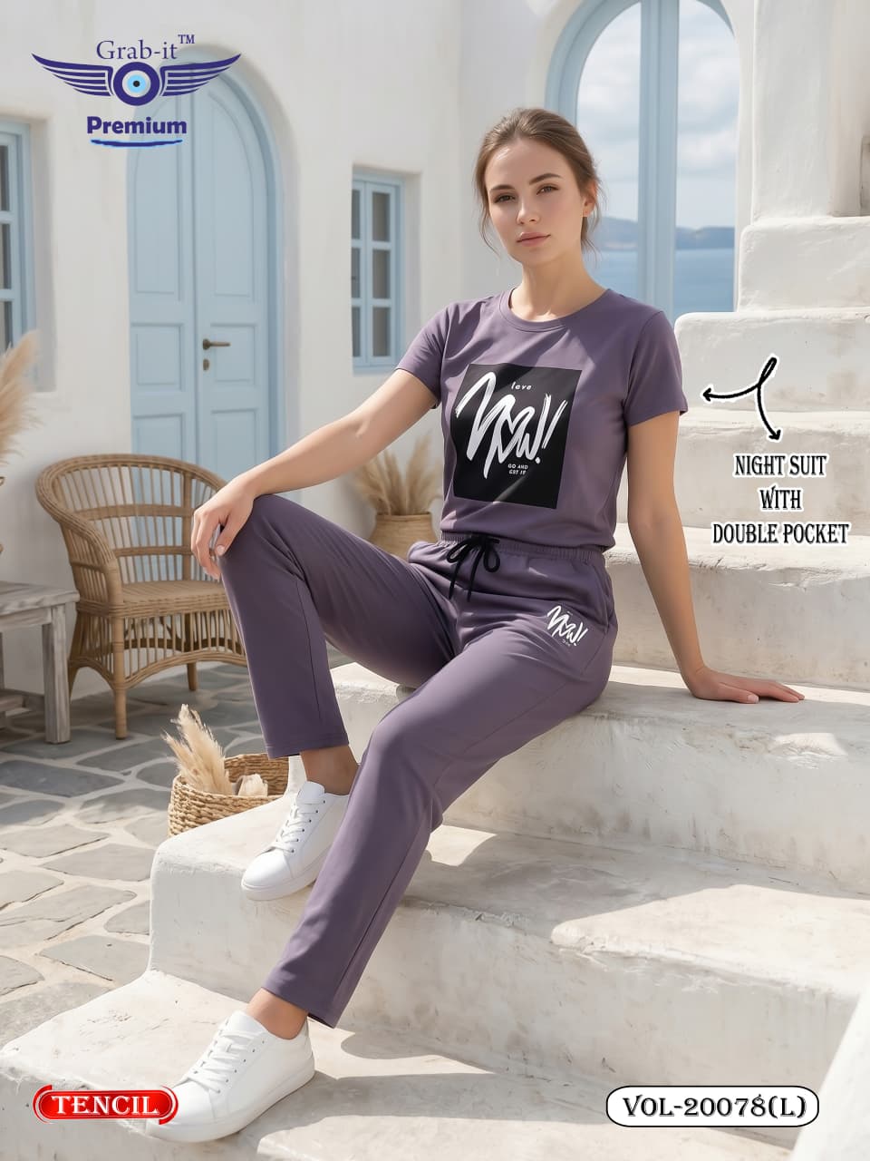 Vol 20078 L Grab It Tencil Pyjama Night Suits Wholesale Price