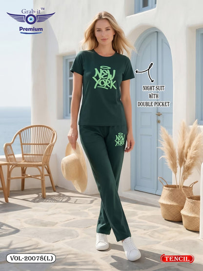 Vol 20078 L Grab It Tencil Pyjama Night Suits Wholesale Price