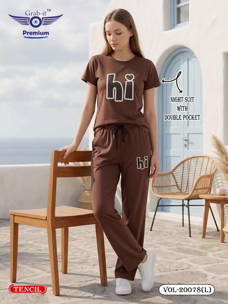Vol 20078 L Grab It Tencil Pyjama Night Suits Wholesale Price