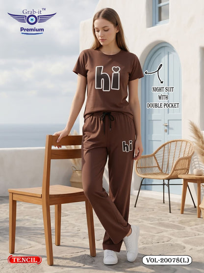 Vol 20078 L Grab It Tencil Pyjama Night Suits Wholesale Price