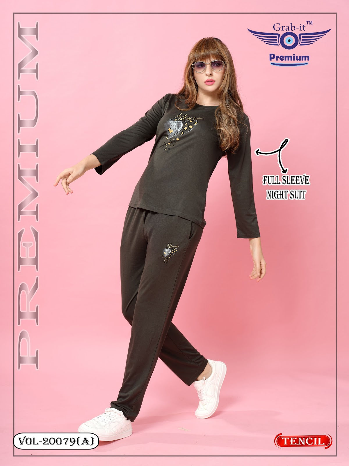 Vol 20079 A Grab It Tencil Full Sleeve Night Suits Wholesale Rate