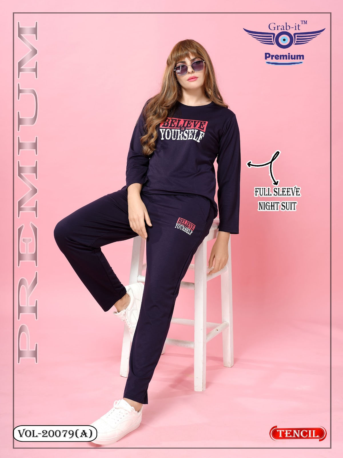 Vol 20079 A Grab It Tencil Full Sleeve Night Suits Wholesale Rate