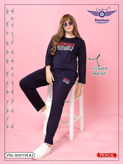 Vol 20079 A Grab It Tencil Full Sleeve Night Suits Wholesale Rate