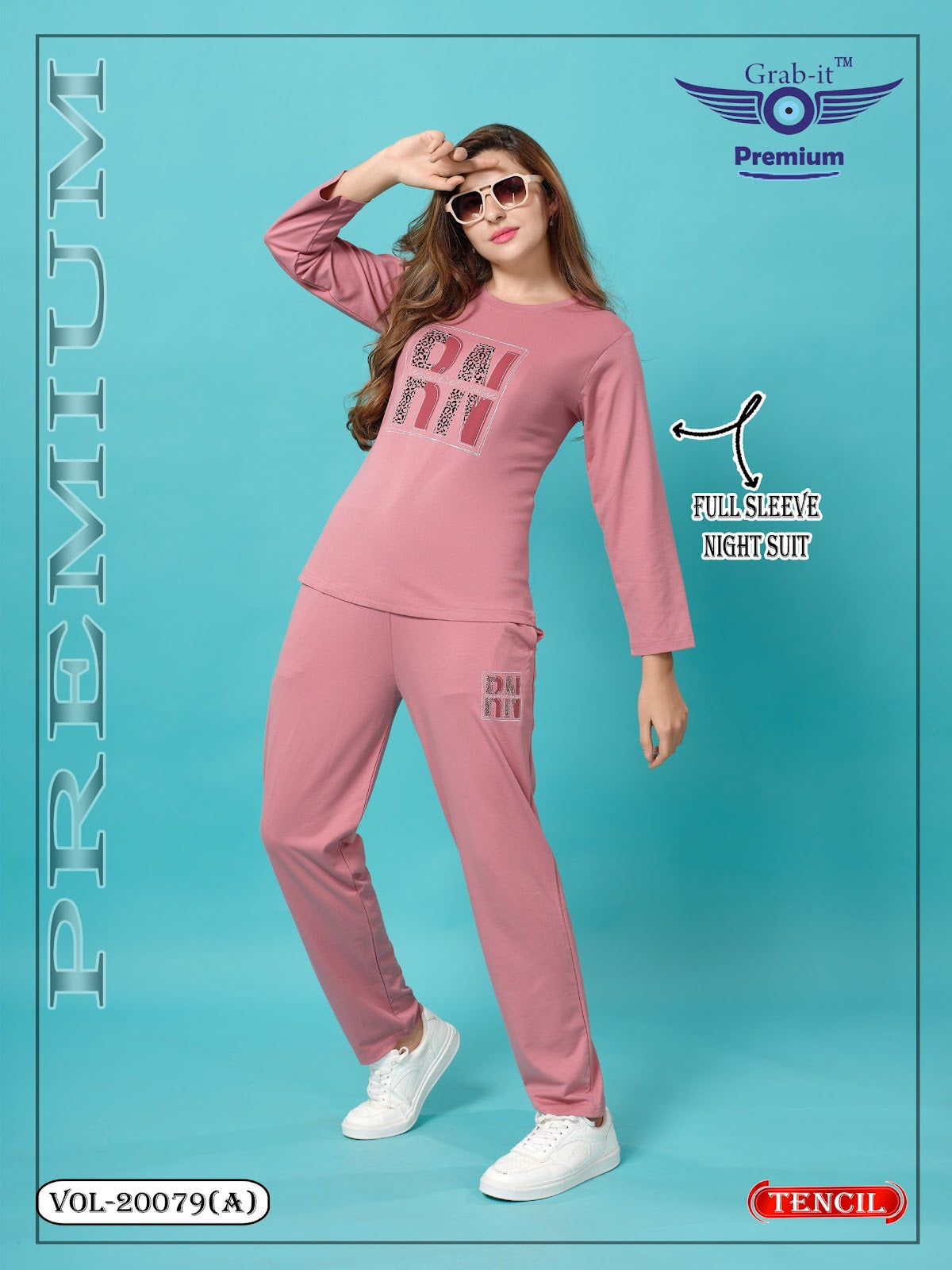 Vol 20079 A Grab It Tencil Full Sleeve Night Suits Wholesale Rate