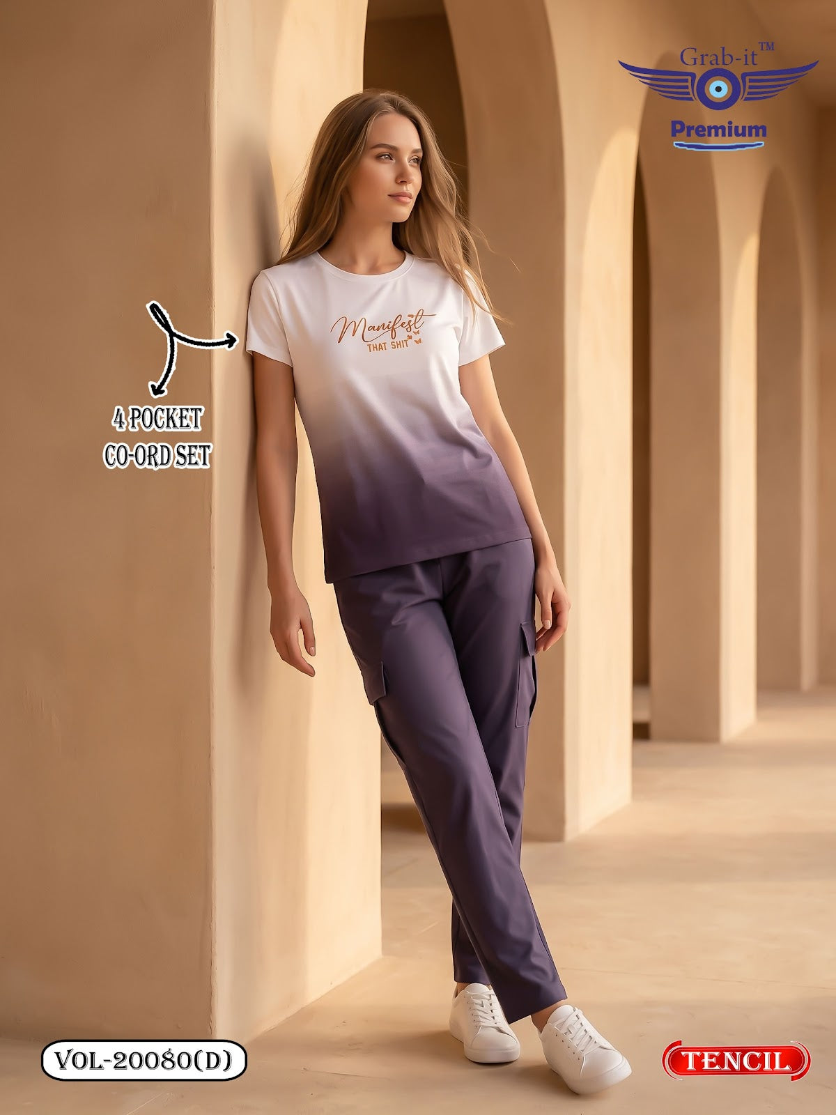 Vol 20080 D Cargo Grab It Tencil Co Ord Set Manufacturer India