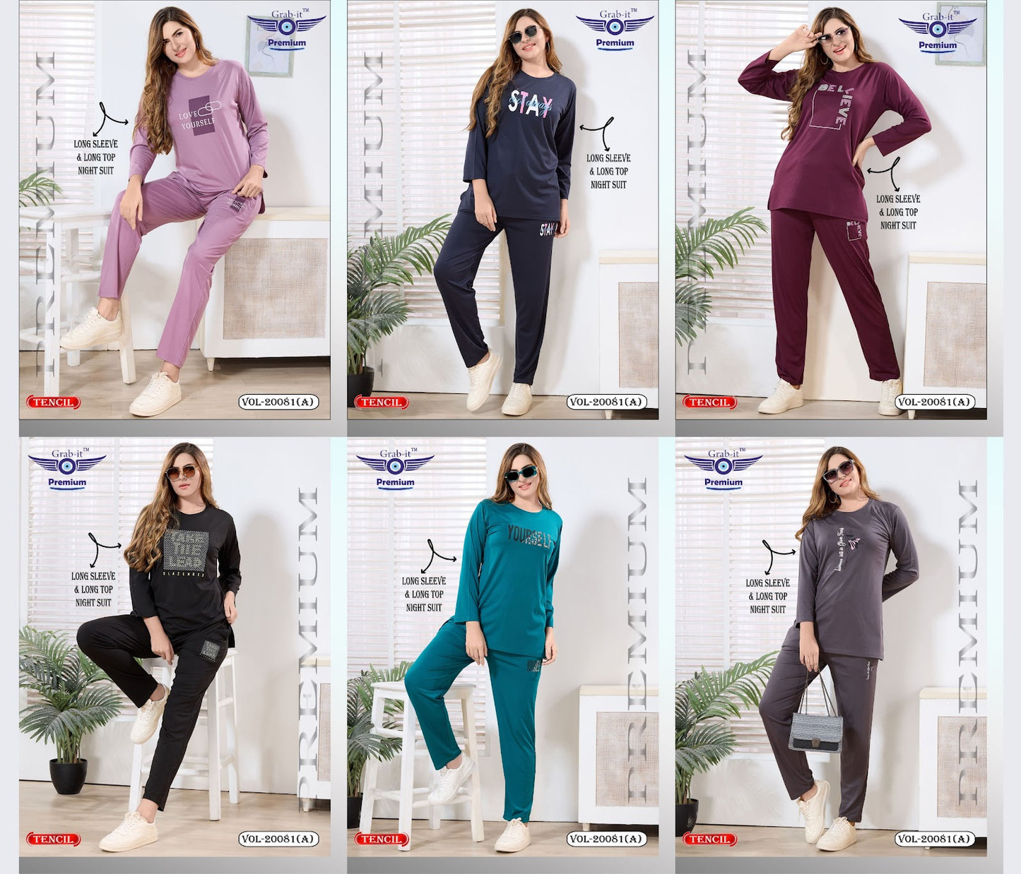 Vol 20081 A Grab It Tencil Full Sleeve Night Suits Manufacturer Ahmedabad