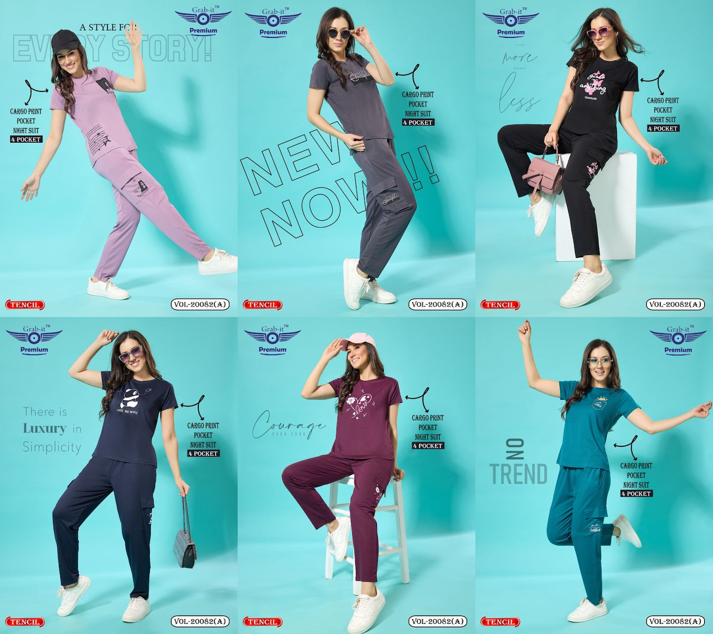 Vol 20082 A Cargo Grab It Pyjama Night Suits Wholesale