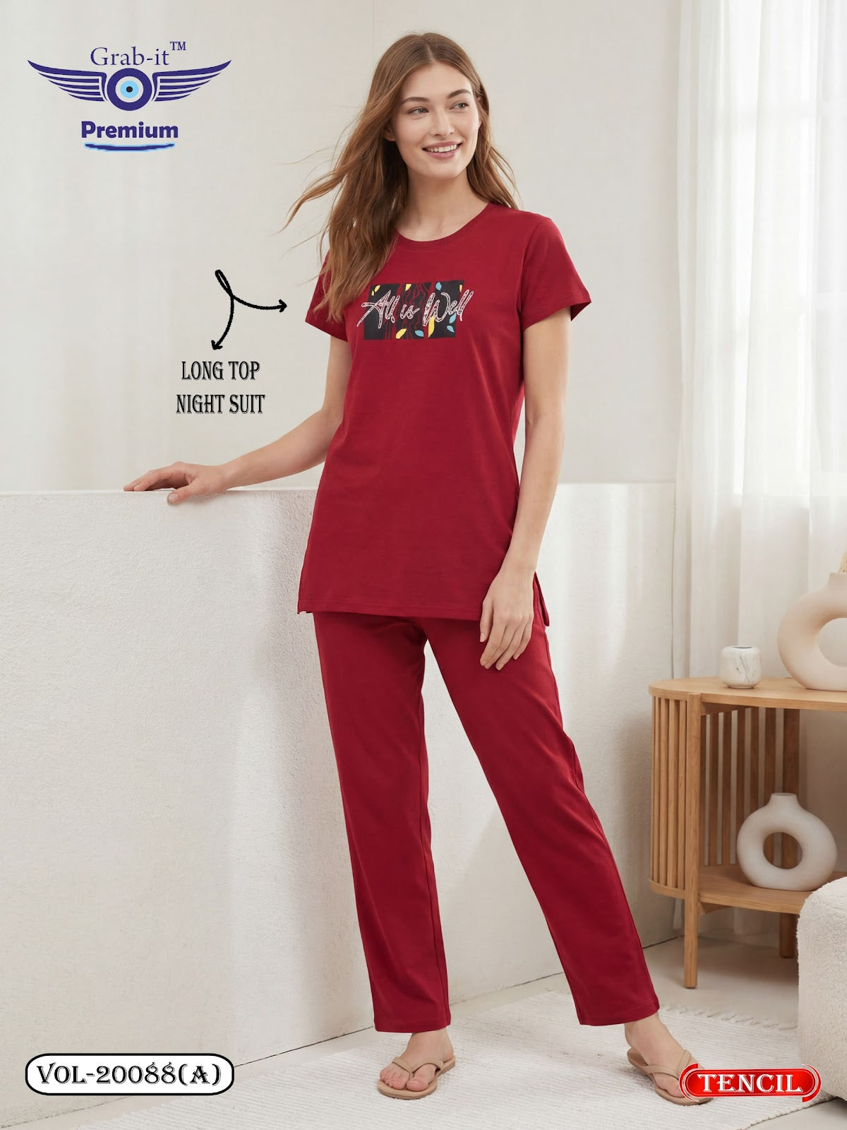 Vol 20088 A Grab It Tencil Kurta Night Suits Wholesale Rate