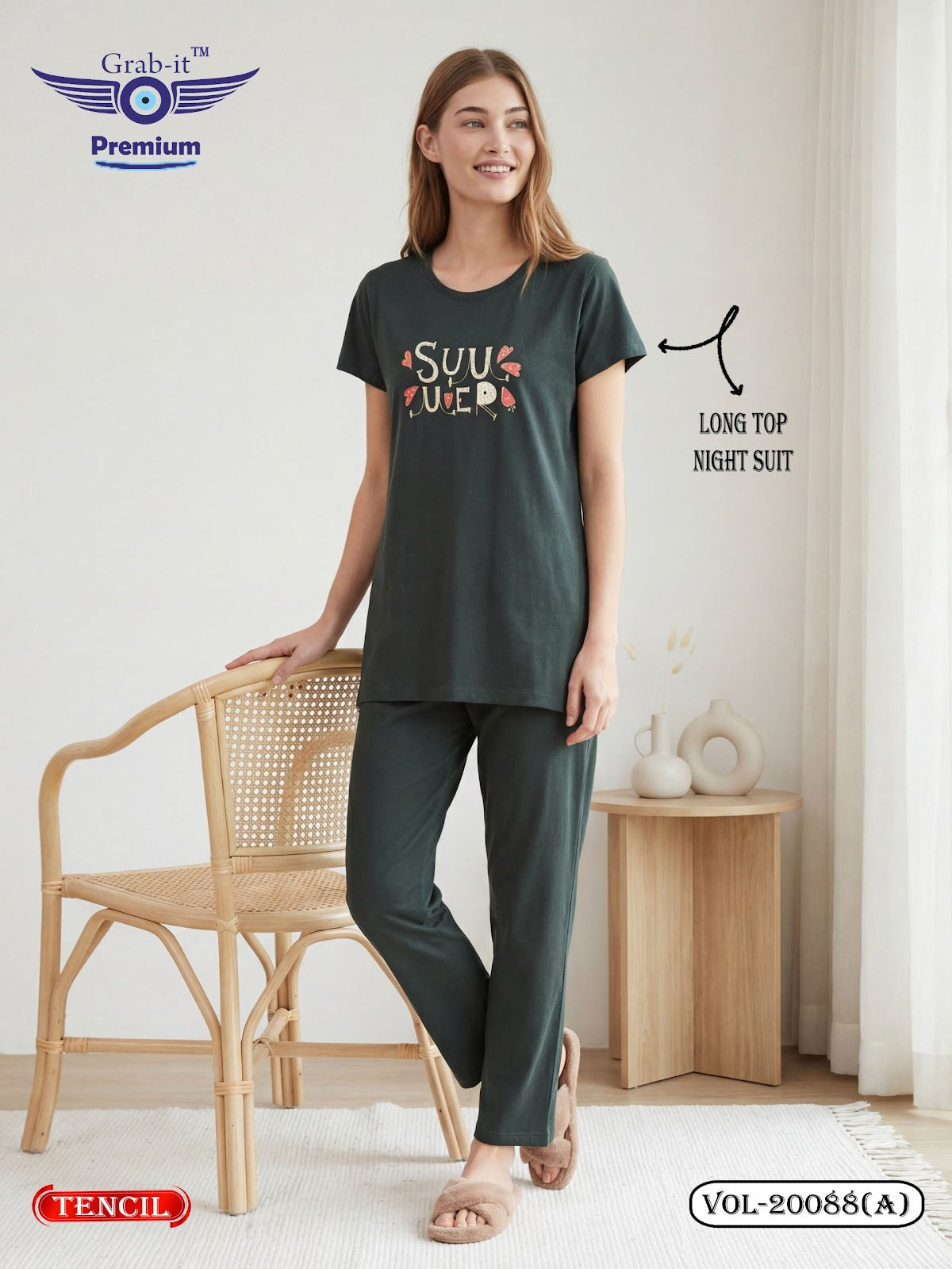 Vol 20088 A Grab It Tencil Kurta Night Suits Wholesale Rate