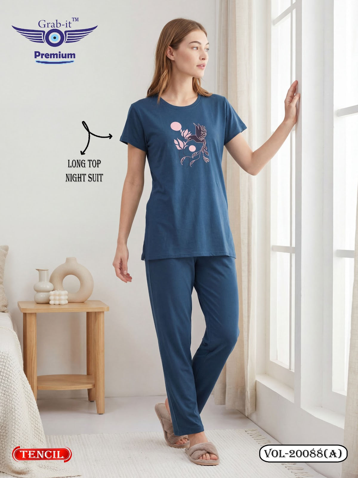 Vol 20088 A Grab It Tencil Kurta Night Suits Wholesale Rate