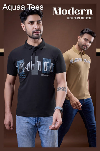 Vol 200 Aquaa Tees Tencil Lycra Mens Tshirts Exporter India