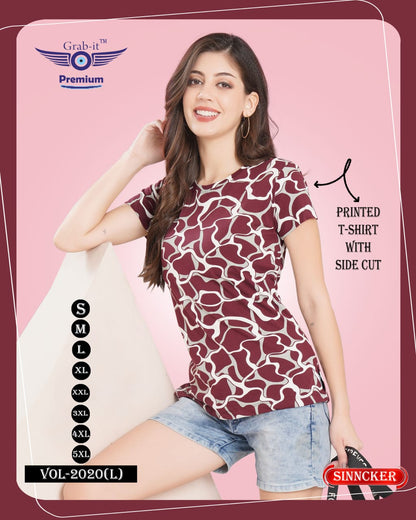 Vol 2020 L Grab It Sinker Women Tshirt Exporter India