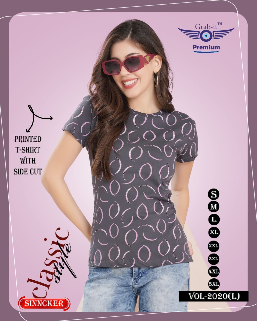 Vol 2020 L Grab It Sinker Women Tshirt Exporter India
